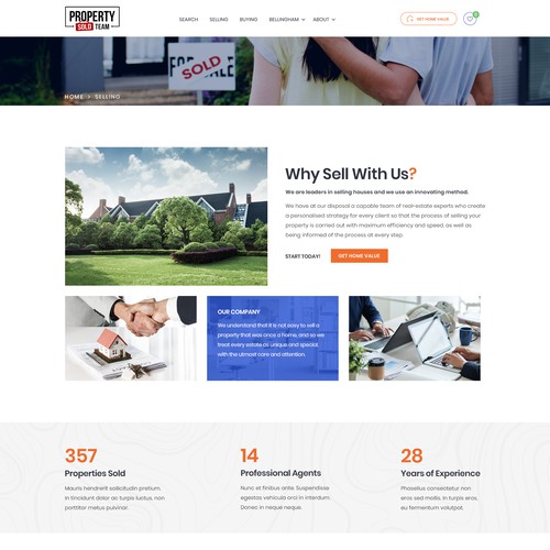 Property website with the title 'Property Sold Team'