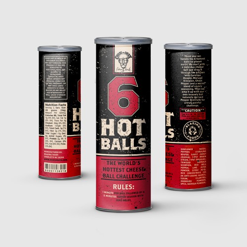 Heating design with the title 'Hot Balls Label'