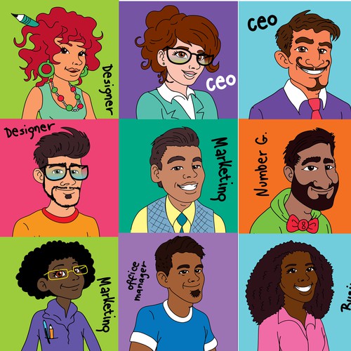 Mascot illustration with the title 'mascots'