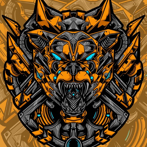 Mechanical design with the title 'Tiger mecha'