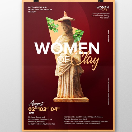 Clay design with the title 'Women of clay event'