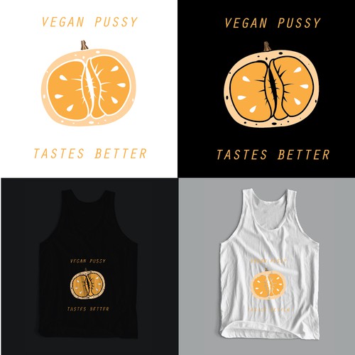 Fruit t-shirt with the title 'T-shirt Design for Vegans'