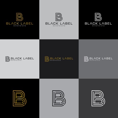 Hair extension logo with the title 'Black Label Extensions'
