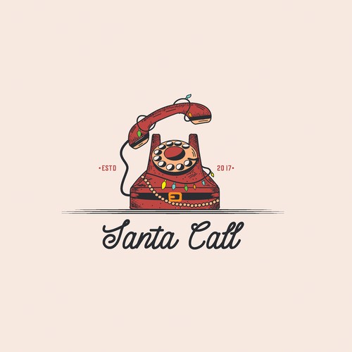 Christmas logo with the title 'santa call'