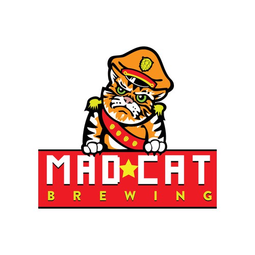 Pencil design with the title 'cat dictator, like Mao. For brewing'