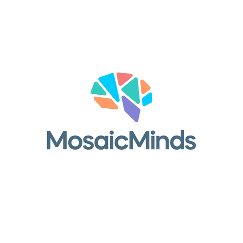 Logo with the title 'mosaic style of brain formation'