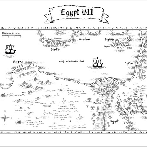 Map illustration with the title 'Mediterranean Map'