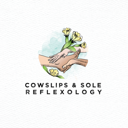 Foot design with the title 'Reflexology business in England'
