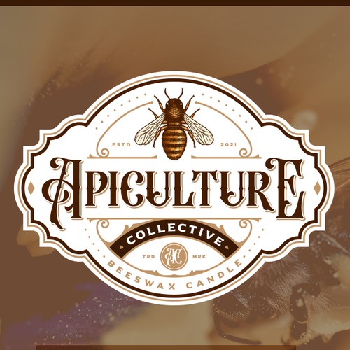 Honeybee design with the title 'Apiculture Collective'