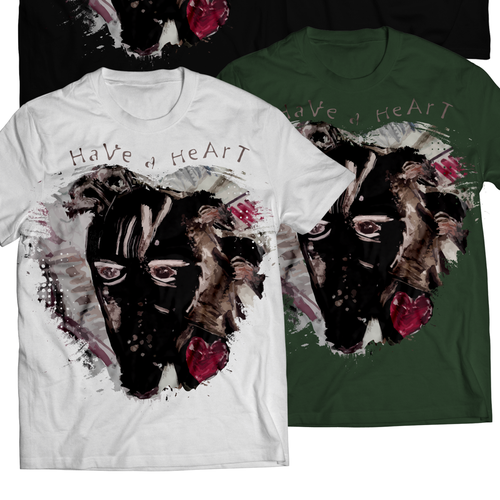 Black t-shirt with the title 'Have a Heart Vegan T-Shirt Design '