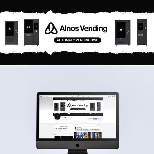 Vending machine design with the title 'Bold, Clean Facebook Cover'