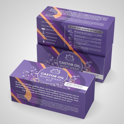 Luxury packaging with the title 'Spa & Wellness Brand Box Design For Company Restoros'