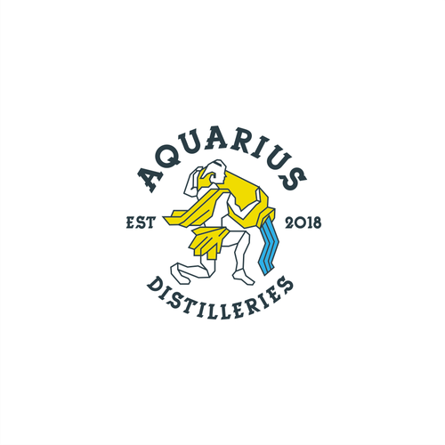 Aquarius logo with the title 'Distilleries Logo'