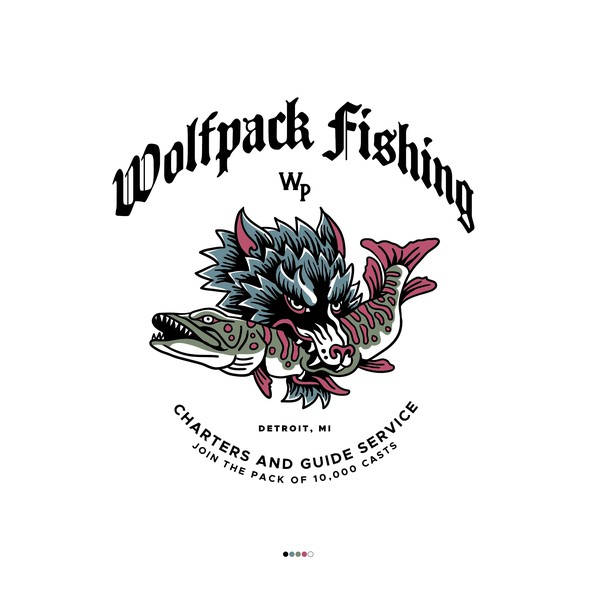 Tattoo brand with the title 'Wolfpack Fishing'