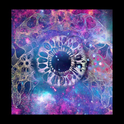 Universe design with the title 'Psychedelic painting'