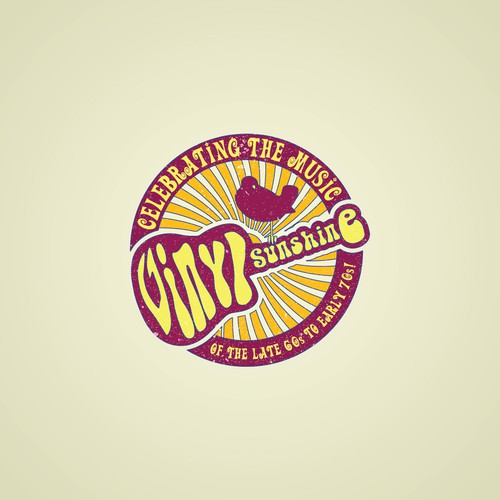 Hippie logo with the title 'Logo concept for 60s and 70s cover band'