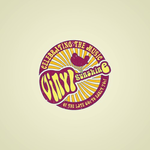 Sunshine design with the title 'Logo concept for 60s and 70s cover band'