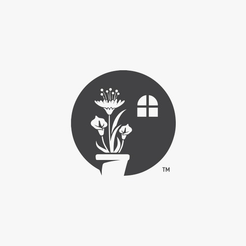 Flower shop logo with the title 'Sophisticated Home Plant Logo'