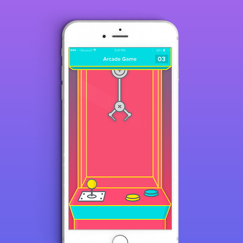 App illustration with the title 'Arcade machine game'