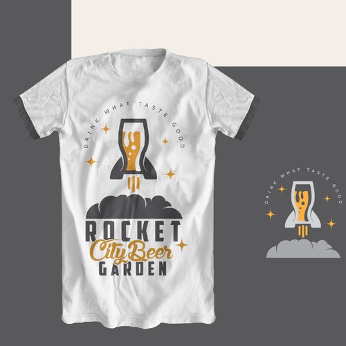 Flying design with the title 'Beer Rocket'