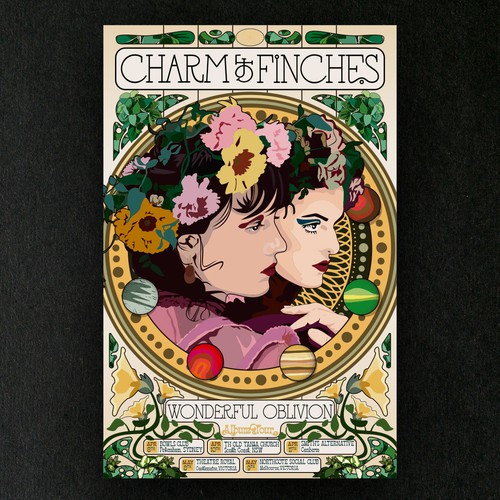 Art Nouveau design with the title 'Band Poster Illustration/Design'