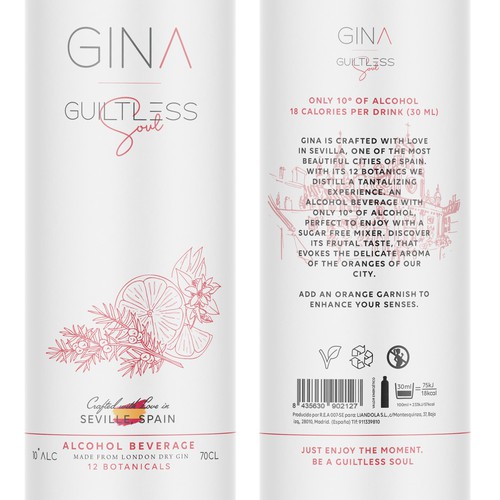 Gin packaging with the title 'Gin Label'