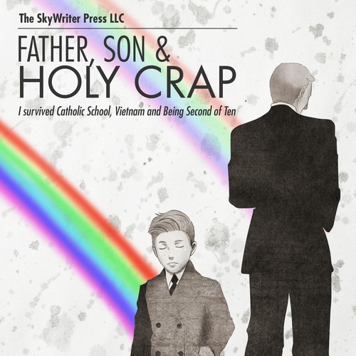 Rainbow artwork with the title 'Illustration & design of a book cover'