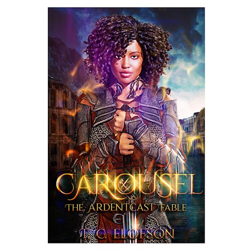 Female warrior design with the title 'Carousel The Ardencast Fable'