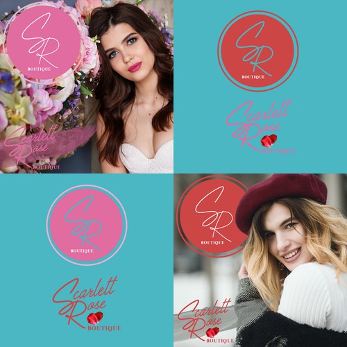 Rich logo with the title 'Scarlett Rose Boutique Shop Logo'