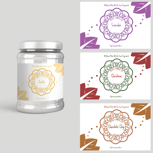 Candle label with the title 'Label for a natural candle business'