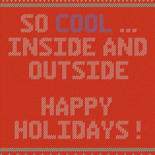 Knitting design with the title 'Holidays greeting card contest entry'