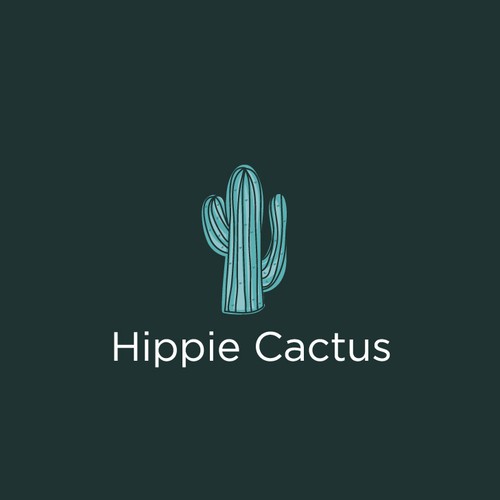 Hippie design with the title 'fun logo for hippie cactus'