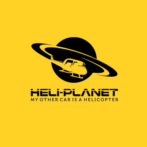 Double meaning logo with the title 'HELI-PLANET'
