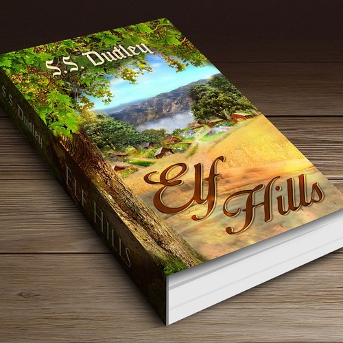 Whimsical book cover with the title 'Book cover for children's fantasy novel based in the CA countryside'