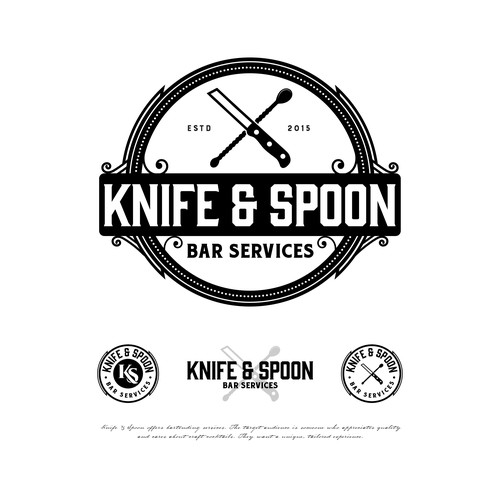 Modern vintage design with the title 'Knife & Spoon'