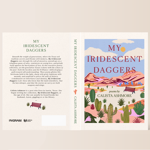 Desert design with the title 'Poetry book cover'
