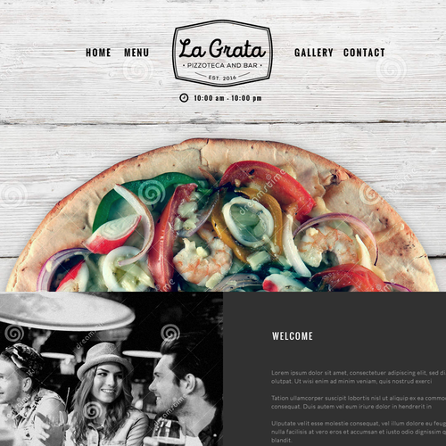 Trendy website with the title 'Website design for cool new Pizzoteca in NYC'
