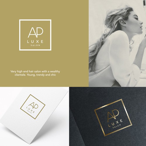 Hair salon logo with the title 'AP Luxe Salon'