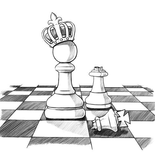 Sketch Challenge Week 35, Pencil Drawing Of Chess Pieces