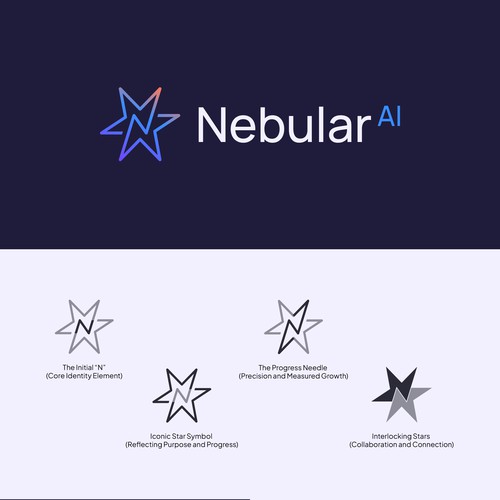 Nebula design with the title 'Nebular AI - Logo - thoughtfully designed'