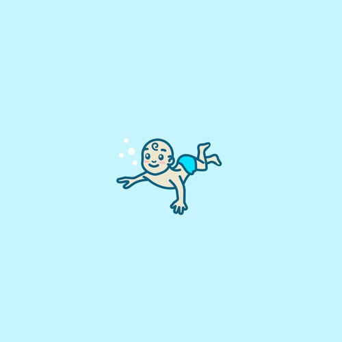 Boy logo with the title 'little swimmer'