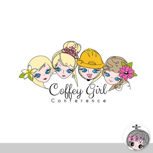 Illustrated logo with the title 'Coffey Girl Conference Logo '