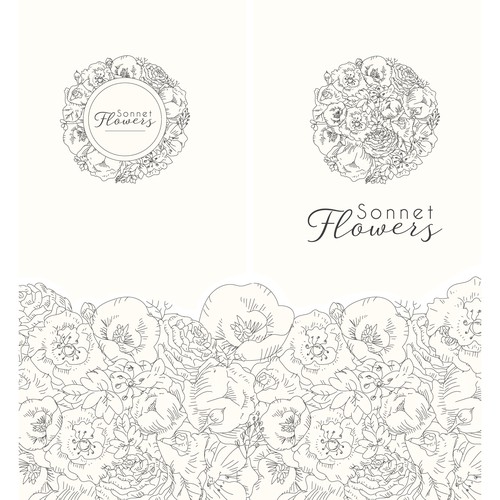 Floral logo with the title 'wedding flowers '