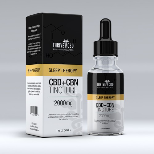 Creative packaging with the title 'Packing Design For New CBD+CBN Tincture Complany '