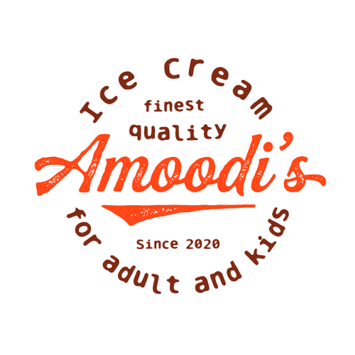 Creative design logo with the title 'Amoodi's Ice Cream'