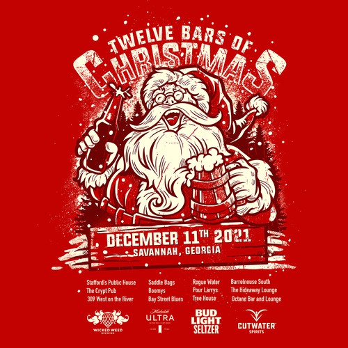 Christmas t-shirt with the title 'drunk santa'