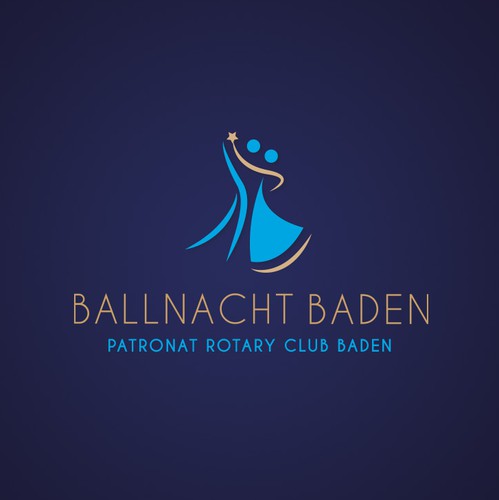 Charity logo with the title 'Logo design for the charity event BALLNACHT BADEN of the Patronat Rotary Club Baden in Switzerland'