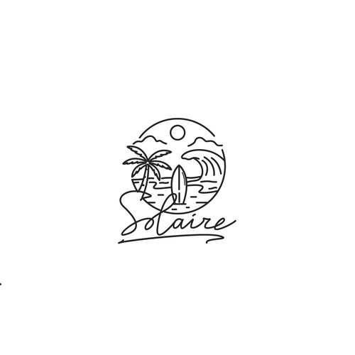 Surfboard logo with the title 'Solaire'