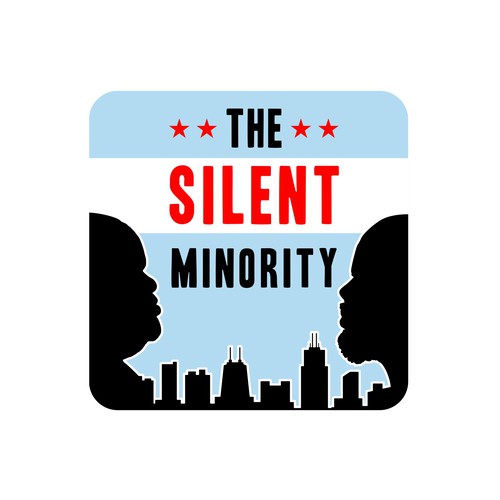 Playful logo with the title 'Bold logo for podcast " the silent minority"'