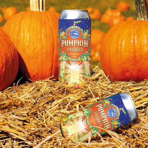 Pumpkin design with the title 'Pumpkin Palooza - Pumpkin Ale'